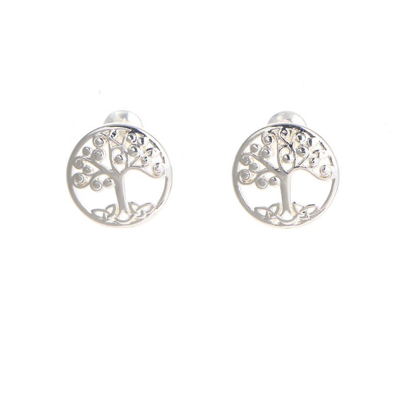Grá Collection Silver Plated Tree of Life Earrings